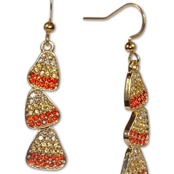 Holiday Lane Jewelry - HOLIDAY LANE HALLOWEEN CANDY CORN MULTI-COLOR CRYSTAL EARRINGS**NEW!
